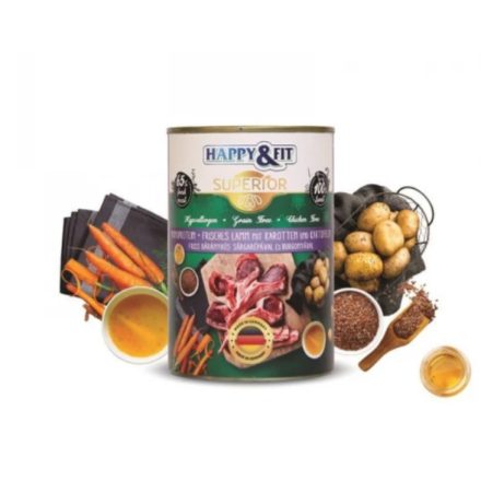 Happy&Fit Superior Dog Konzerv Friss Bárányhús Sárgarépával, burgonyával 400g