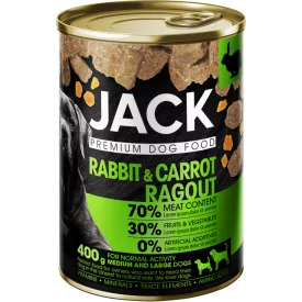JACK Kutyakonzerv Ragu – Nyúlhússal és Répával (400g)
