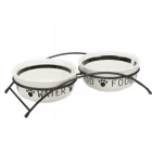 Trixie ceramic bowl set 2*0.6l/15cm white/black