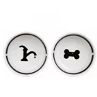 Trixie ceramic bowl set 2*0.6l/15cm white/black