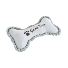 Plush gray bone dog toy