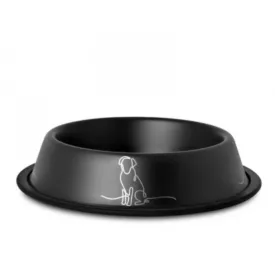Raintech stainless steel bowl with black rubber base 0.7l