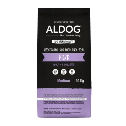 Aldog The Breeder's Way Pork And Rice Szuperprémium Kutyatáp 20 kg Medium