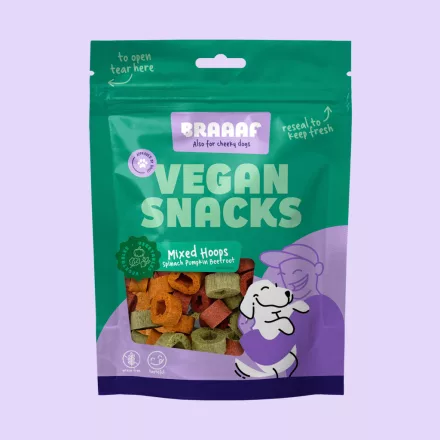 Braaaf Vegan Snacks kutyáknak | Hipoallergén, gabonamentes jutalomfalat