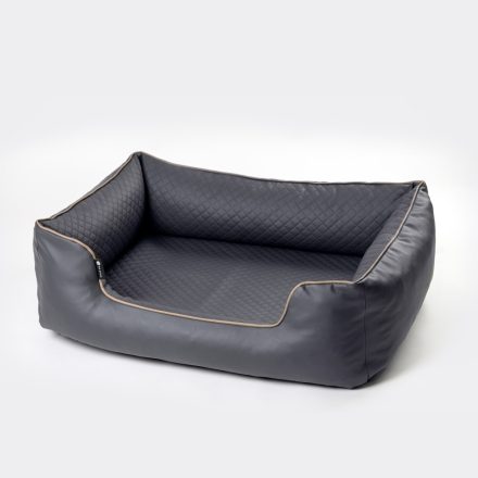 NRDOGS Lux Grau Hundebett + Geschenk Hundedecke L 90x73 cm