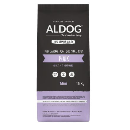 Aldog The Breeder's Way  Pork And Rice Szuperprémium Kutyatáp 15 kg Mini